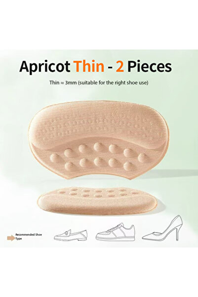 Choice3 مشمش رقيق - 2 قطعة من وسادات الأحذية لتخفيف آلام الكعب العالي ومضادة ...