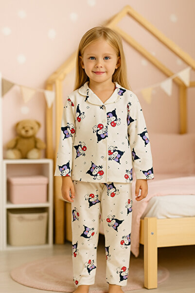 zahider Cotton Girl's Button-Down Pajama Set