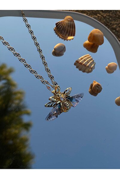 THEUNIQUEPEARL ARI FİGÜRLÜ ÖZEL TASARIM ÇELİK KOLYE