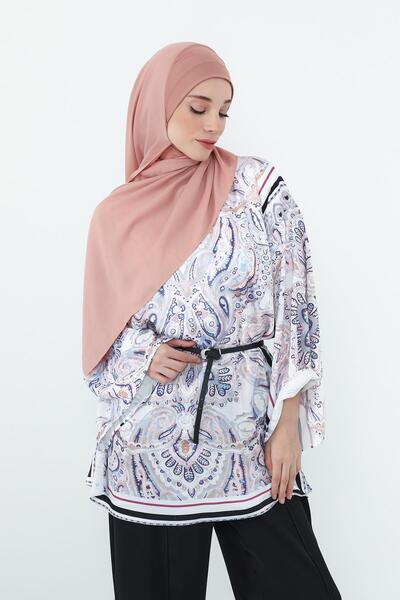 Aisha's Design Καλυμμένος λαιμός από χτενισμένο βαμβάκι, εσωτερικός κρεπ σάλι...