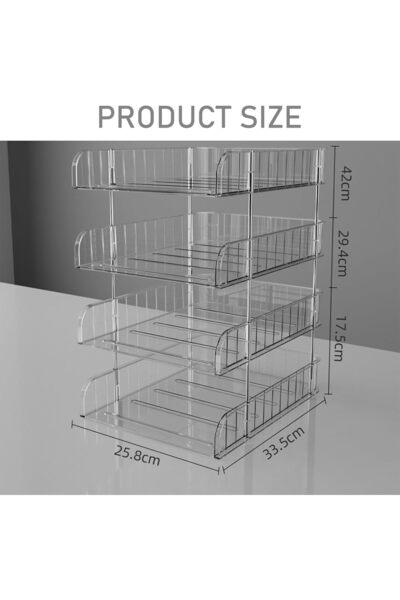Saharaz 4-Tier Acrylic Desk Organizers,Stackable Document Organizers,for Home Office School