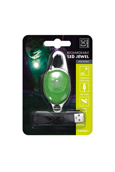 M-PETS ضوء LED آمن للمجوهرات باللون الأخضر
