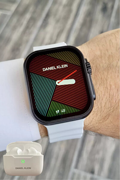 Daniel Klein Android/ios Uyumlu Arama Özellikli Gri Renk Kordonlu Akıllı Kol Saati ve Bluetooth Kulaklık