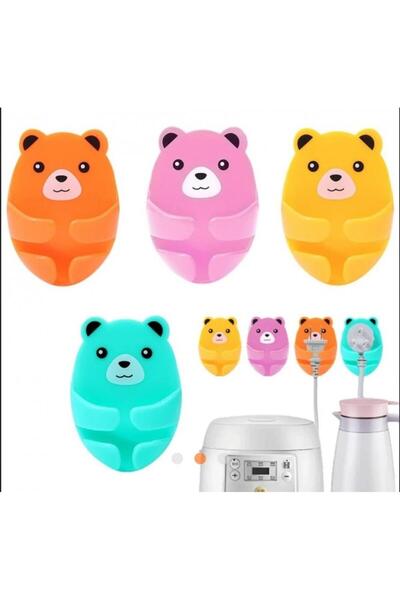 3B Trend Teddy Bear Patterned Multi-Purpose 8-Piece Holder Cable Organizer
