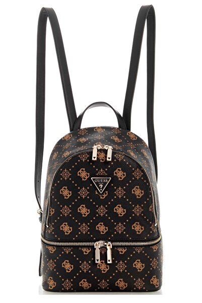 Guess Kadın Monogram Desenli Sırt Çantası - Kahverengi