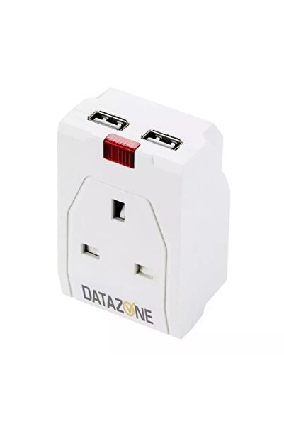 Datazone Power Adapter One Way With 2USB Charger
