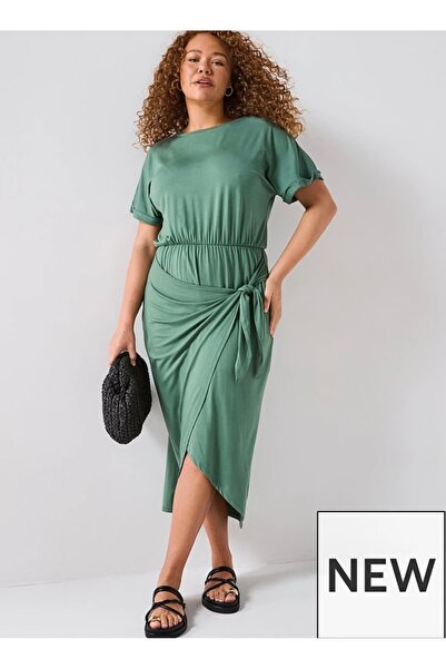 Merlot Haljina veće veličine Pleteno sa detaljima vezivanja