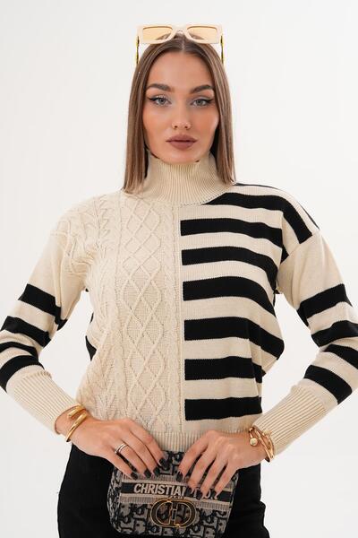 ŞİMAL Women's Patterned Knitwear Knitted Sweater 255105 -