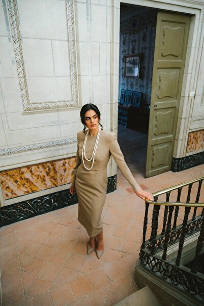 Stylove A-line mini dress with long sleeves