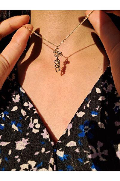 FLOREKS Atatürk İmza Kolye | Zirkon Taşlı Gold Kaplama