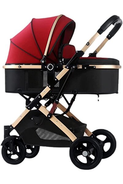 Generic عربة أطفال للسفر بالطائرة - عربة أطفال محمولة صغيرة الحجم مناسبة للمطار وجميع أنواع التضاريس (حمراء)