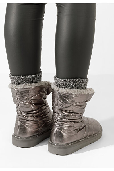 B T Shoes Kendra women's silver ankle boots