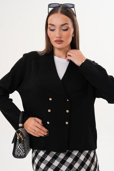 ŞİMAL Women's Button Closure High Neck Cardigan 255093 -