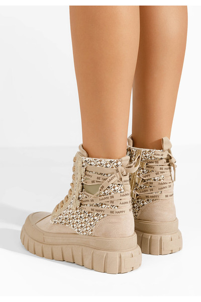 B T Shoes Γυναικεία μποτάκια Brenia χακι