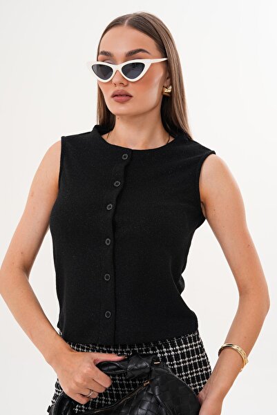 ŞİMAL Kadın Sim Detaylı Düğme Kapamalı Yelek 255078 -