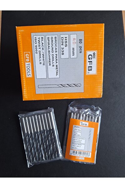 aren je AREN-JE GFB Tools 8,0 mm HSS Matkap Ucu – 10'lu Paket | DIN 338 | ISO...