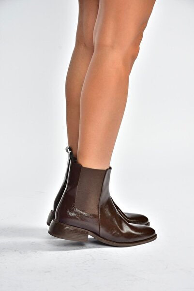 Fox Shoes V312367309 Καφέ Γυναικείες Μπότες με χαμηλό τακούνι