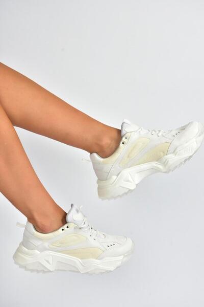 Fox Shoes V312611809 White Thick Soled Sports Shoes Sneakers