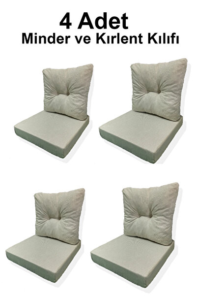adımshops 4 Adet Bahçe Balkon Mobilyası Minderi Kılıfı (4 ADET MİNDER, 4 ADET...
