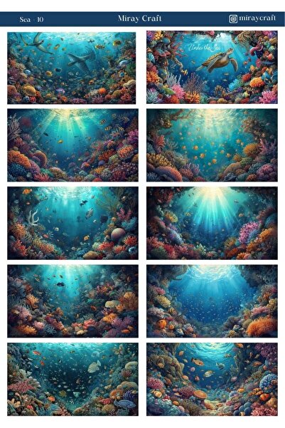 MirayDesign 1 list naljepnica sa morskom tematikom 12*17 cm / album za izreke...