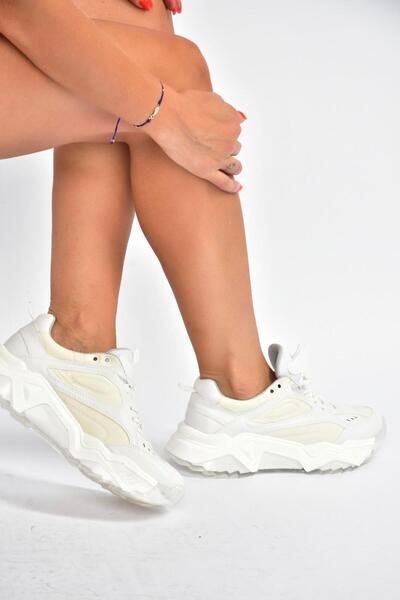 Fox Shoes V312611809 White Thick Soled Sports Shoes Sneakers