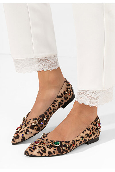 B T Shoes Fredrickove elegantné leopardie balerínky