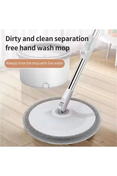 OEM Σετ αυτοπλενόμενης περιστρεφόμενης σφουγγαρίστρας, θήκη για βρώμικο και καθαρό νερό, βρύση αποστράγγισης νερού