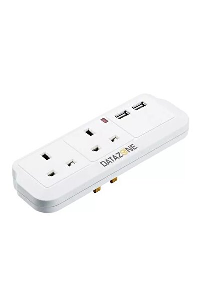 Datazone Power Socket Adapter 2way With 2USB Charger