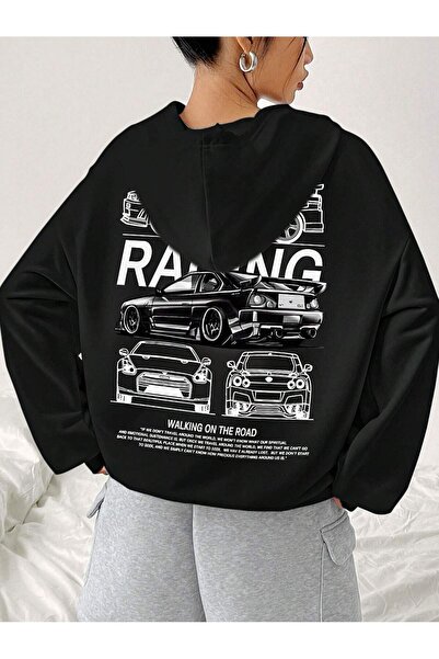 SVART WEAR oversized Βαμβακερό φούτερ με κουκούλα με κουκούλα Φούτερ με τύπωμα