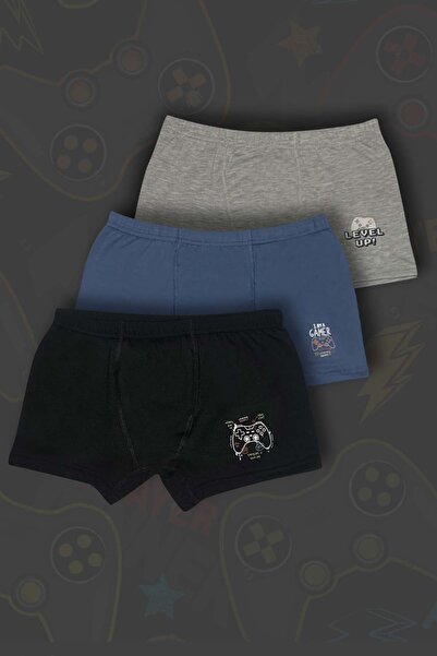 GRI MOR TEKSTIL ΣΕΤ ΜΠΟΞΕΡΑΣ ΑΠΟ ΒΑΜΒΑΚΙ ΜΕ ΣΤΑΙΡΑ ΑΝΔΡΙΚΟ ΣΤΥΛ, 3 ΤΕΜΑΧΙΑ