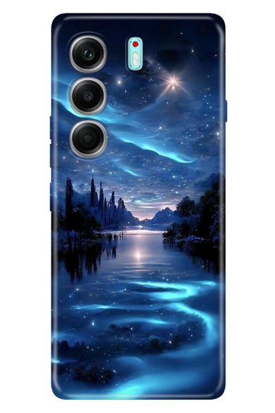 TECNO Camon 40 Pro 5G Korumalı Kılıf Retro Trendy Silikon Baskılı Gece Yarısı
