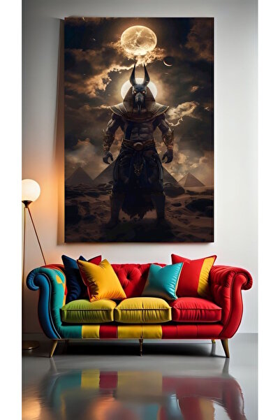 özkacar PORTRAT ANUBIS ANTIC EGYPTIAN III Perete pentru casă Salon de înfrumu...