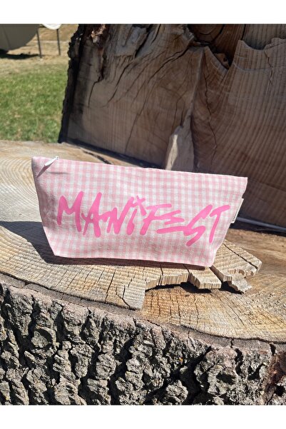 sumicorn cu imprimeu Husă pentru creion din pânză lavabilă cu fermoar, roz, cu carouri, pentru școală, portofel, geantă de machiaj