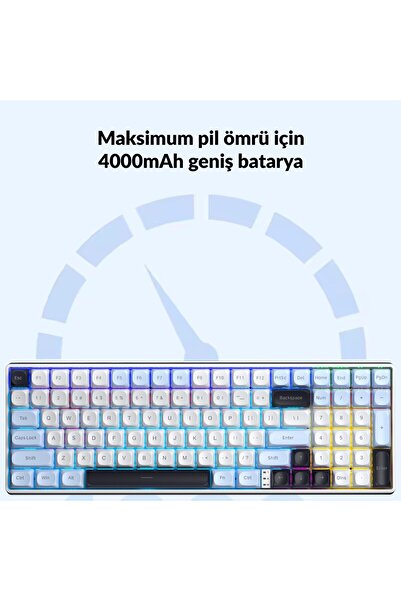 Aula S100 Pro Brown Switch How Swap RGB Mekanik Klavye Bluetooth Kablolu Kablosuz Bağlantı Buz Mavis