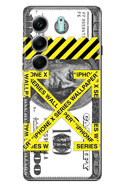 TECNO Camon 40 Pro 5G CM7 Uyumlu Kılıf Renkli Silikon Baskılı TPU OffWhite Do...