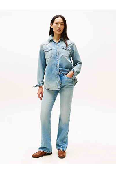 Tommy Hilfiger جينز نسائي من ليكس دينيم ذو أرجل واسعة إسباني الصنع WW0WW456821A4