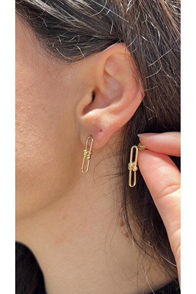 kuyumcu nurettin 1,50 gr (GRAM) Halka Desenli Küpe 2 cm 14 Ayar Altın