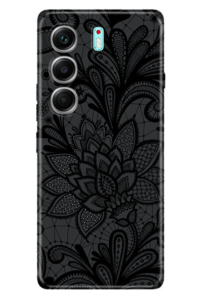 TECNO Camon 40 Pro 5G CM7 Uyumlu Kılıf Renkli Silikon Baskılı TPU Mandala Gül