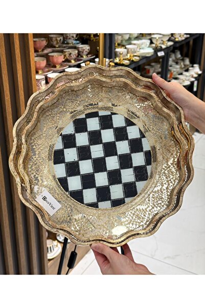 Onedekor 2-Piece Damas Lace Luxury Tray