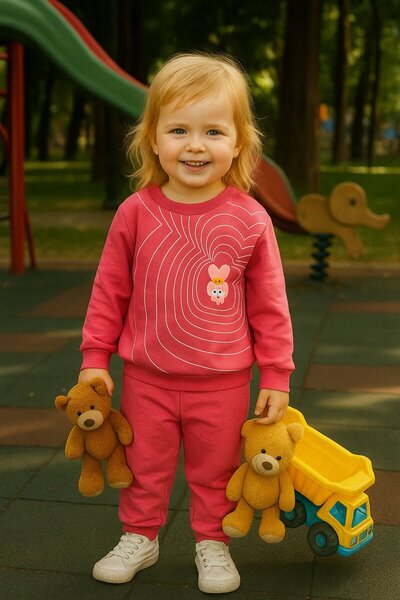 Yalçınoğlu Kids طقم رياضي للأطفال من عمر 1-4 سنوات مصنوع من القطن الممشط المض...