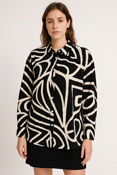 Meşe Moda tunica oversize cu maneca lunga pentru femei - camasa