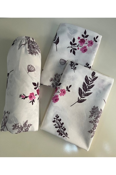 cottonevs Double King Size Elastic Cotton Sheet Set Ranforce (Fabric) Patterned