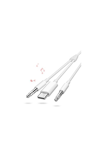 SOHO Cable 2-in-1 Type C and Jack 3.5 mm, 1 m, White