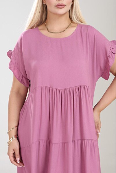 mervemoda Women's Large Size Sleeveless Summer Dress