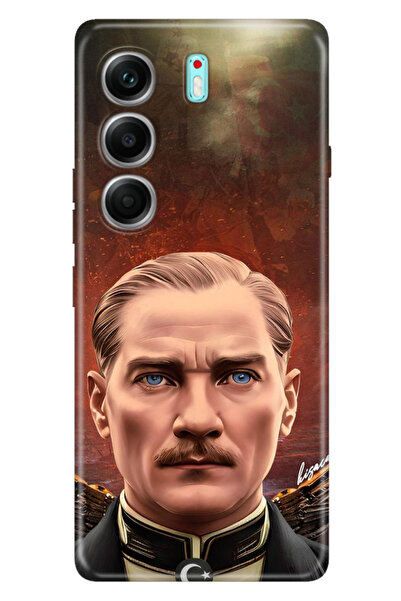 TECNO Camon 40 Pro 5G Korumalı Kılıf Tema Art Desenli Baskılı Silikon Asil Atatürk