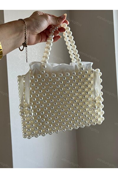 PD GRUP Astarlı İnci Düğün Mezuniyet Çanta (17×11cm)