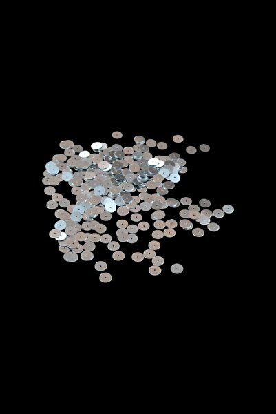 Serhat Aksesuar ve El İşçilik 8 mm Silver Center Hole Metal Sequins (30 Gr 17...