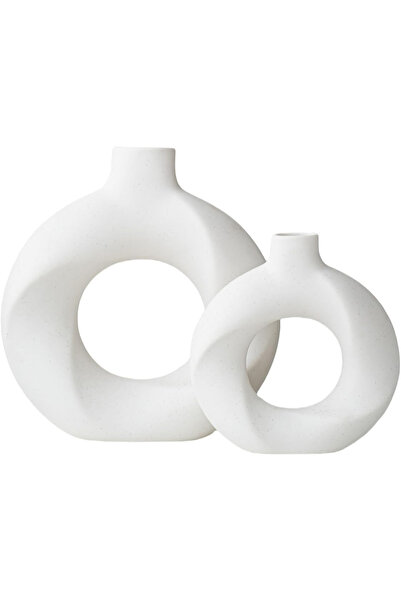 Elindor Set de 2 vaze ceramice premium Elindor®, design modern, boho, minimal...