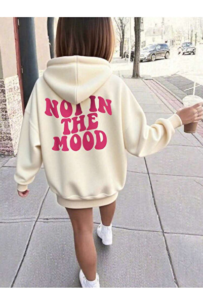 SVART WEAR Not In The Mood O oversized Βαμβακερό φούτερ με κουκούλα K με κουκούλα με στάμπα