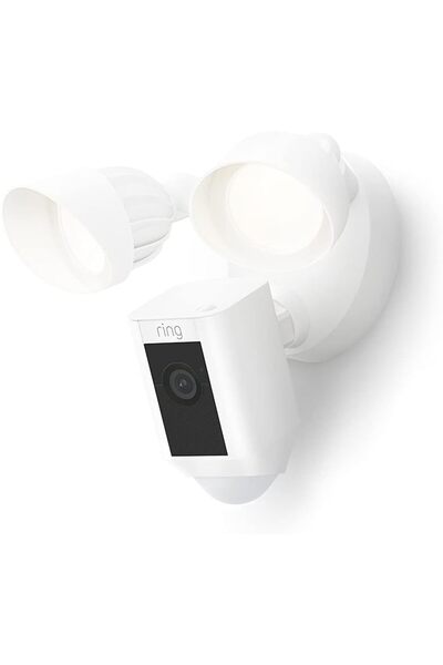 Ring Floodlight Cam Wired Plus, White - 1080P Hd Video, Motion-Activated LED Floodlights, Built-In S
